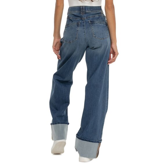 NEW Democracy AbTechnology Wide Leg Fixed Cuff Jeans - High Rise 1125 3S - Picture 3 of 6